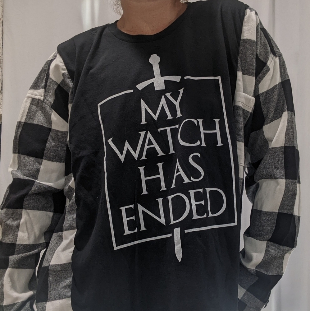 Game of Thrones Nights Watch OOAK Handmade Upcycled Reworked Flannel Top